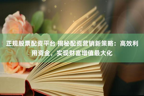 正规股票配资平台 揭秘配资营销新策略：高效利用资金，实现财富增值最大化