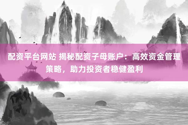 配资平台网站 揭秘配资子母账户：高效资金管理策略，助力投资者稳健盈利