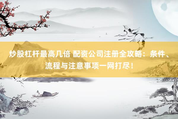 炒股杠杆最高几倍 配资公司注册全攻略：条件、流程与注意事项一网打尽！
