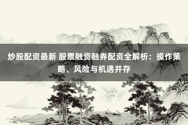 炒股配资最新 股票融资融券配资全解析：操作策略、风险与机遇并存