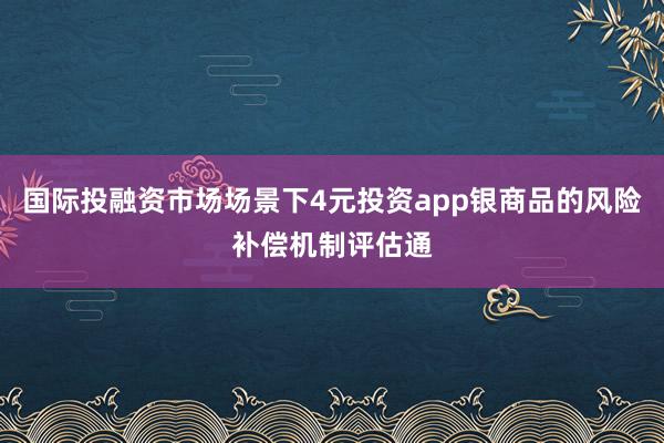 国际投融资市场场景下4元投资app银商品的风险补偿机制评估通