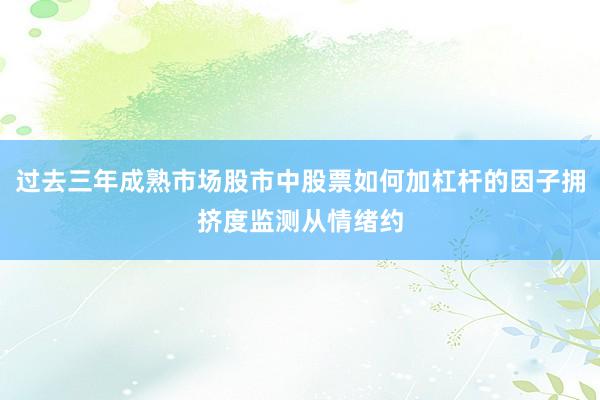 过去三年成熟市场股市中股票如何加杠杆的因子拥挤度监测从情绪约