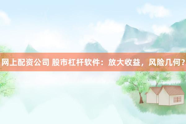 网上配资公司 股市杠杆软件：放大收益，风险几何？