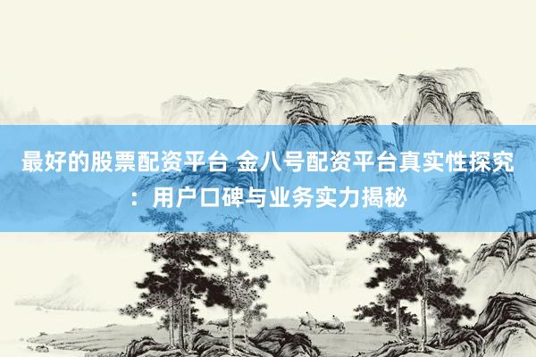 最好的股票配资平台 金八号配资平台真实性探究：用户口碑与业务实力揭秘